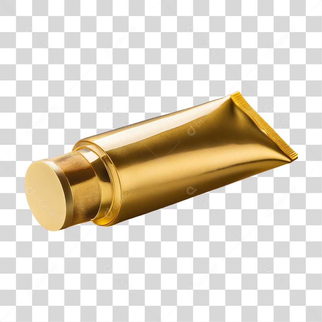 Tubo Cosmético Dourado PNG Transparente