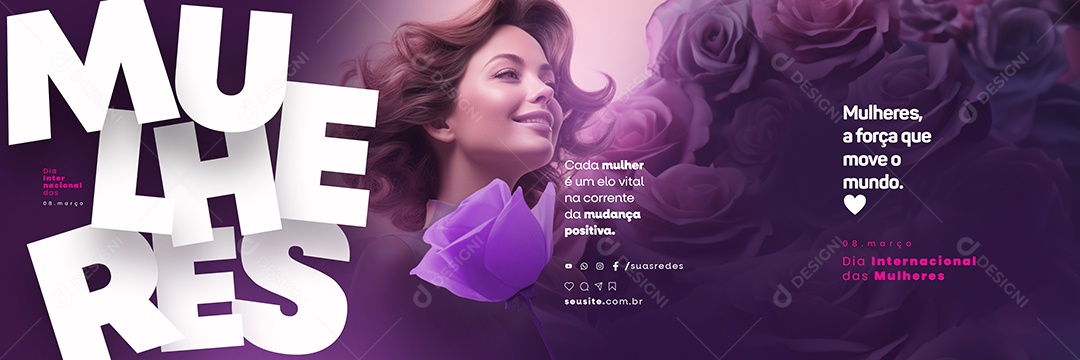 International Women's Day carousel March 8 Every woman is a vital link Social Media PSD Editable