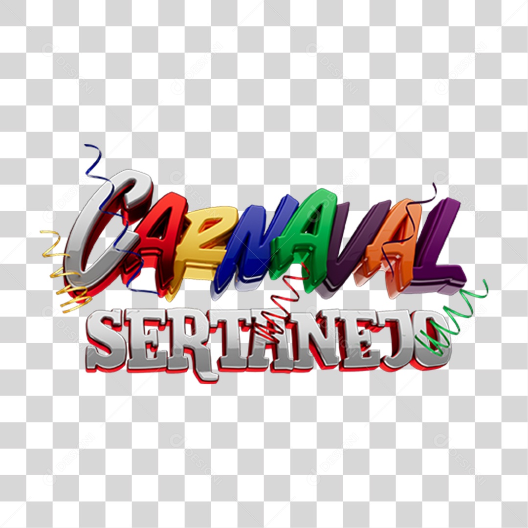 Texto 3D Carnaval Sertanejo PNG Transparente