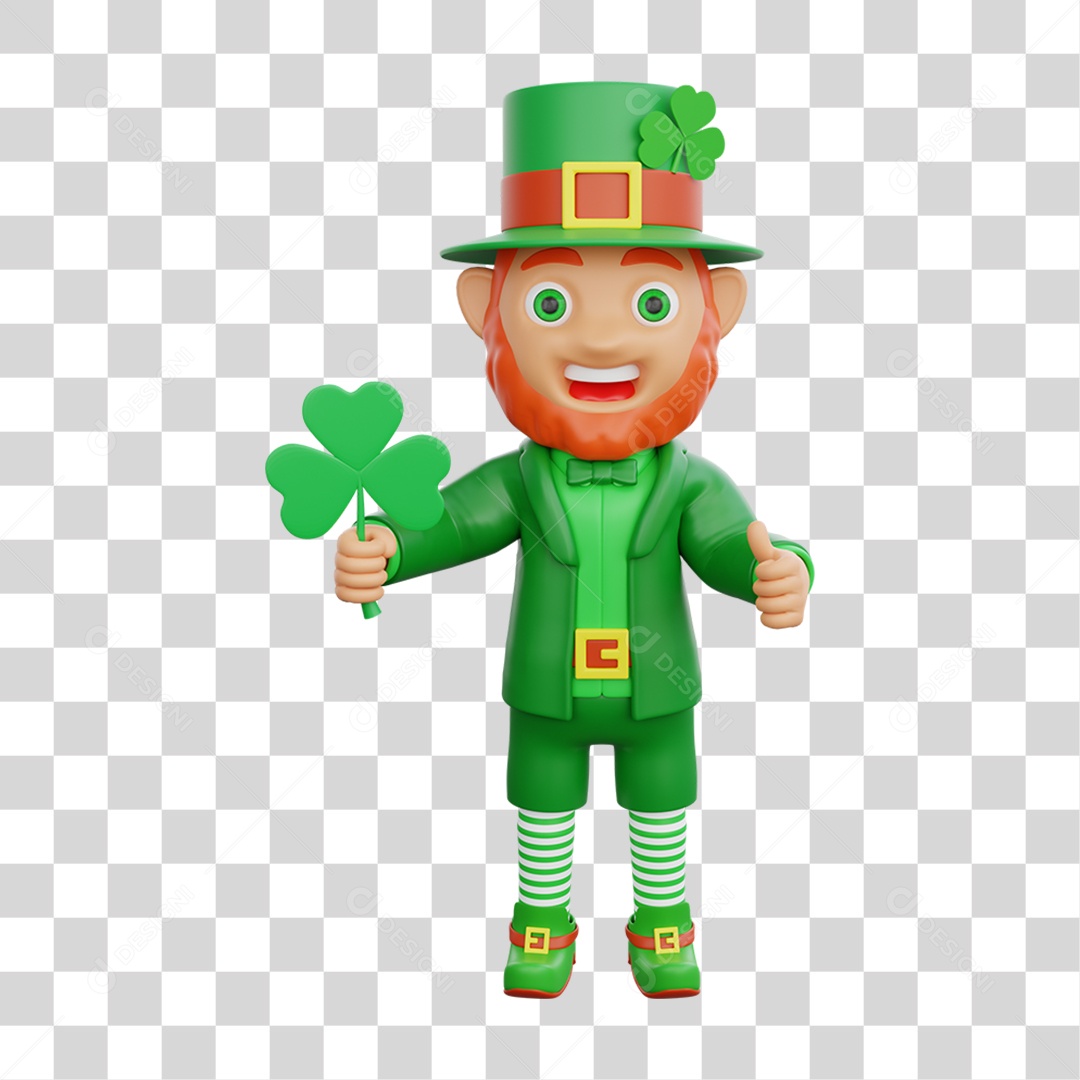 Elemento 3D Dia de São Patrício Padroeiro da Irlanda PNG Transparente