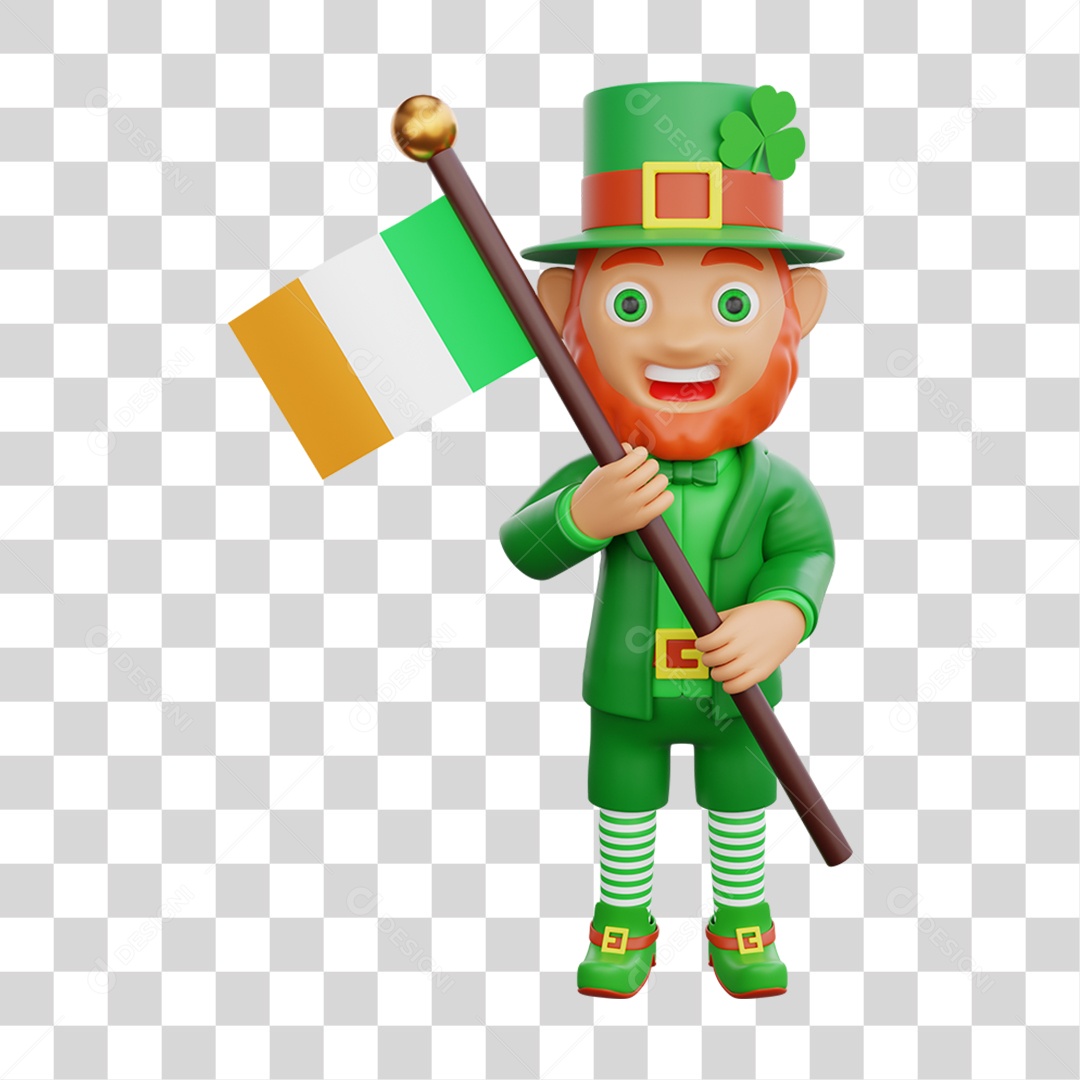 Elemento 3D Dia de São Patrício Padroeiro da Irlanda PNG Transparente
