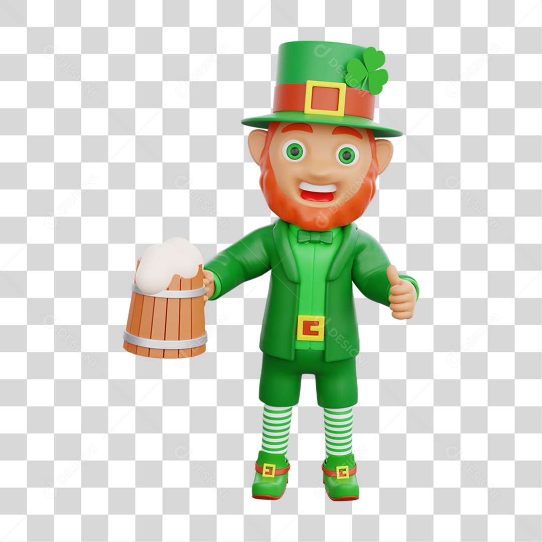 Elemento 3D Dia de São Patrício Padroeiro da Irlanda PNG Transparente