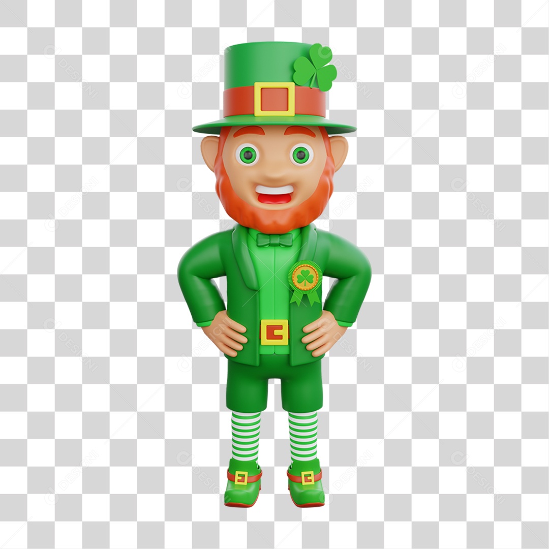 Elemento 3D Dia de São Patrício Padroeiro da Irlanda PNG Transparente