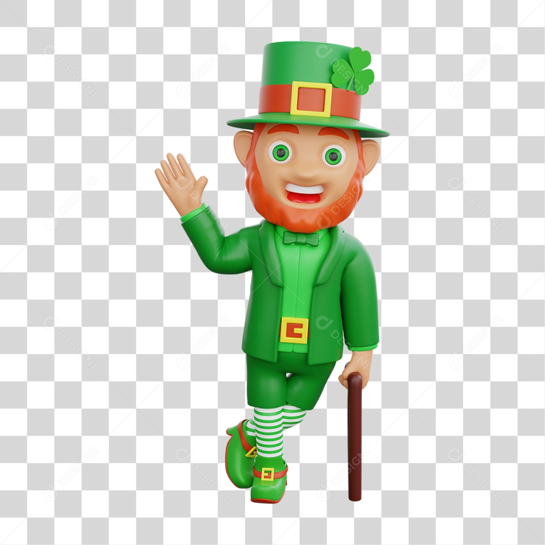 Elemento 3D Dia de São Patrício Padroeiro da Irlanda PNG Transparente