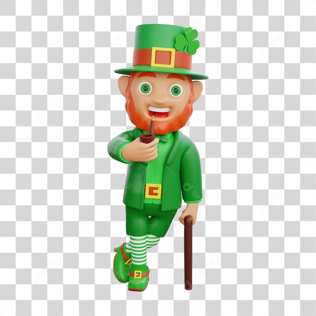 Elemento 3D Dia de São Patrício Padroeiro da Irlanda PNG Transparente