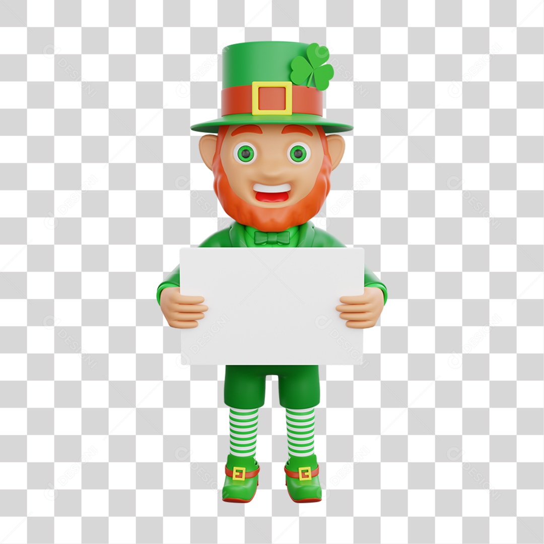 Elemento 3D Dia de São Patrício Padroeiro da Irlanda PNG Transparente