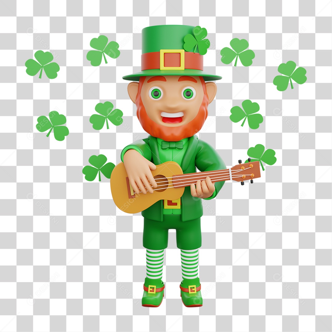 Elemento 3D Dia de São Patrício Padroeiro da Irlanda PNG Transparente