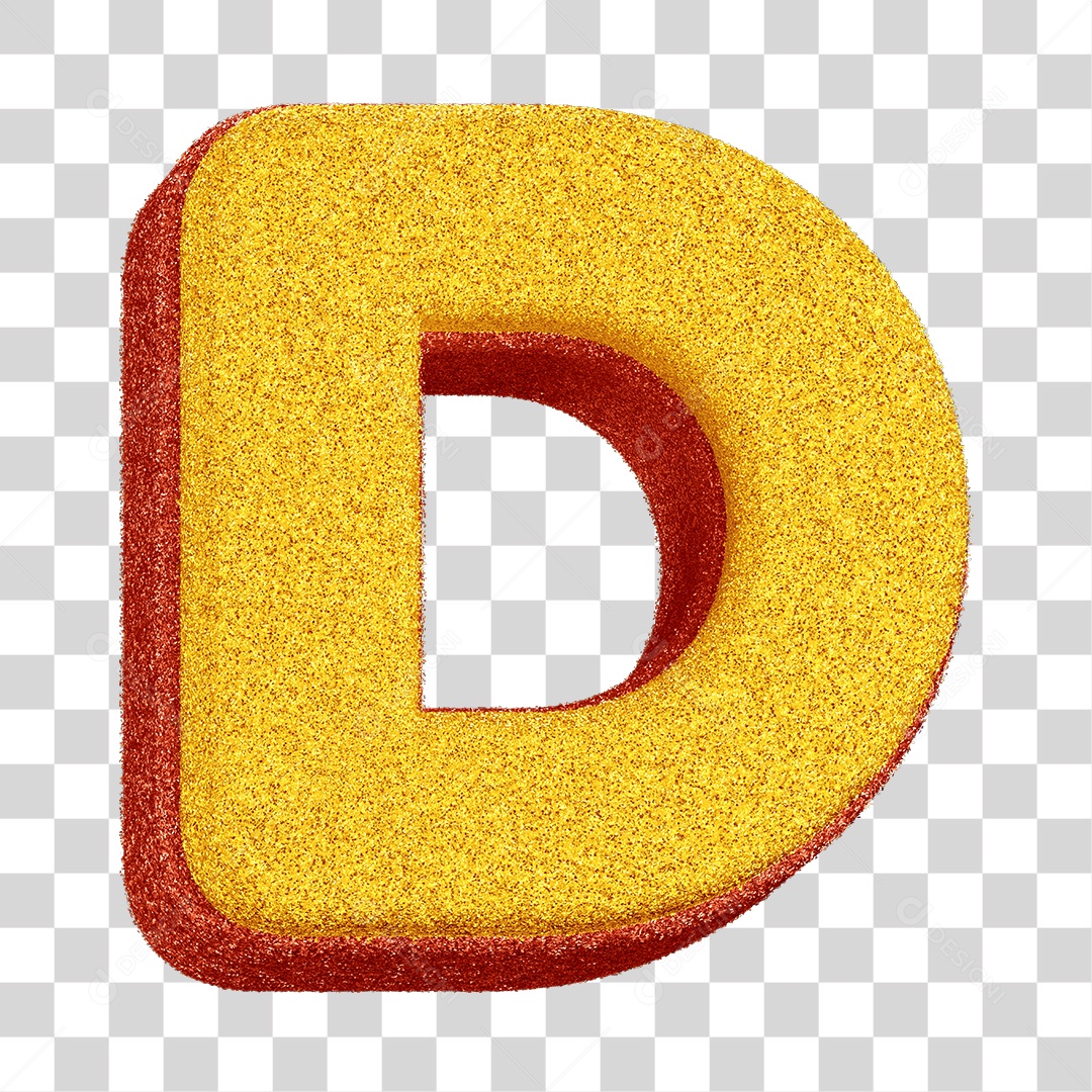 Alfabeto Colorido Letra D PNG Transparente
