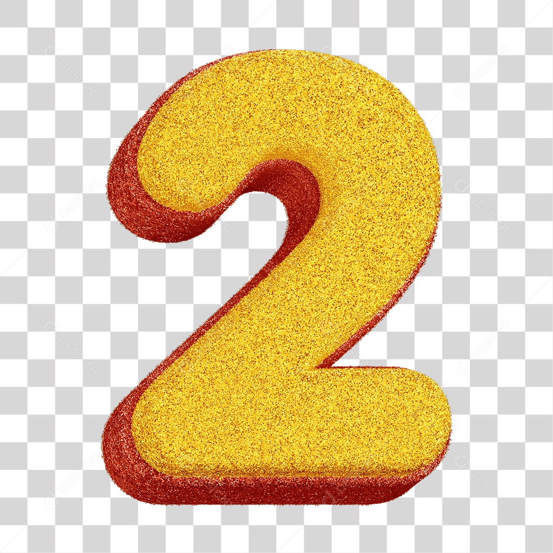 Número 2 Colorido PNG Transparente