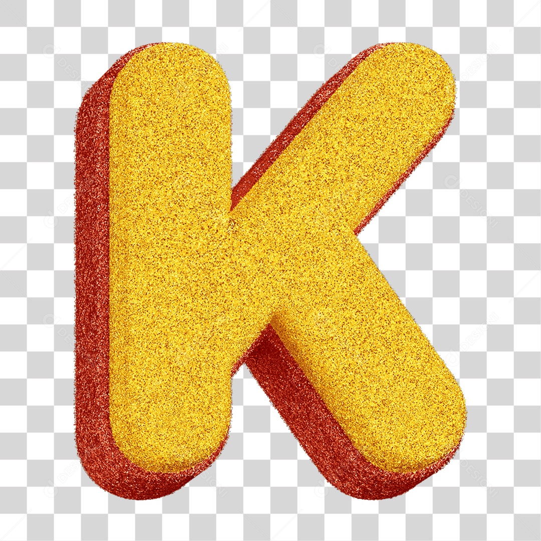 Alfabeto Colorido Letra K PNG Transparente