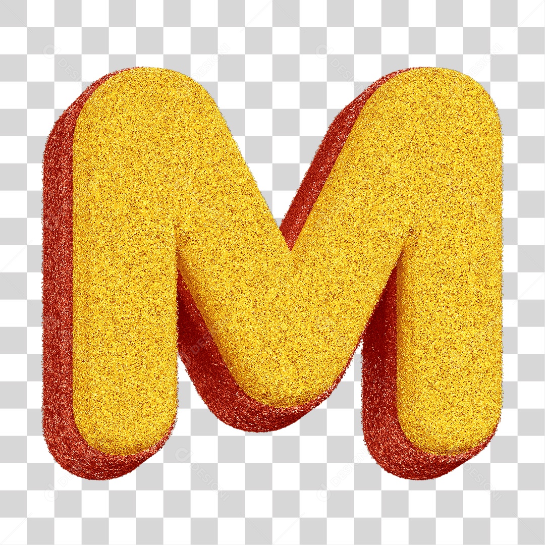 Alfabeto Colorido Letra M PNG Transparente