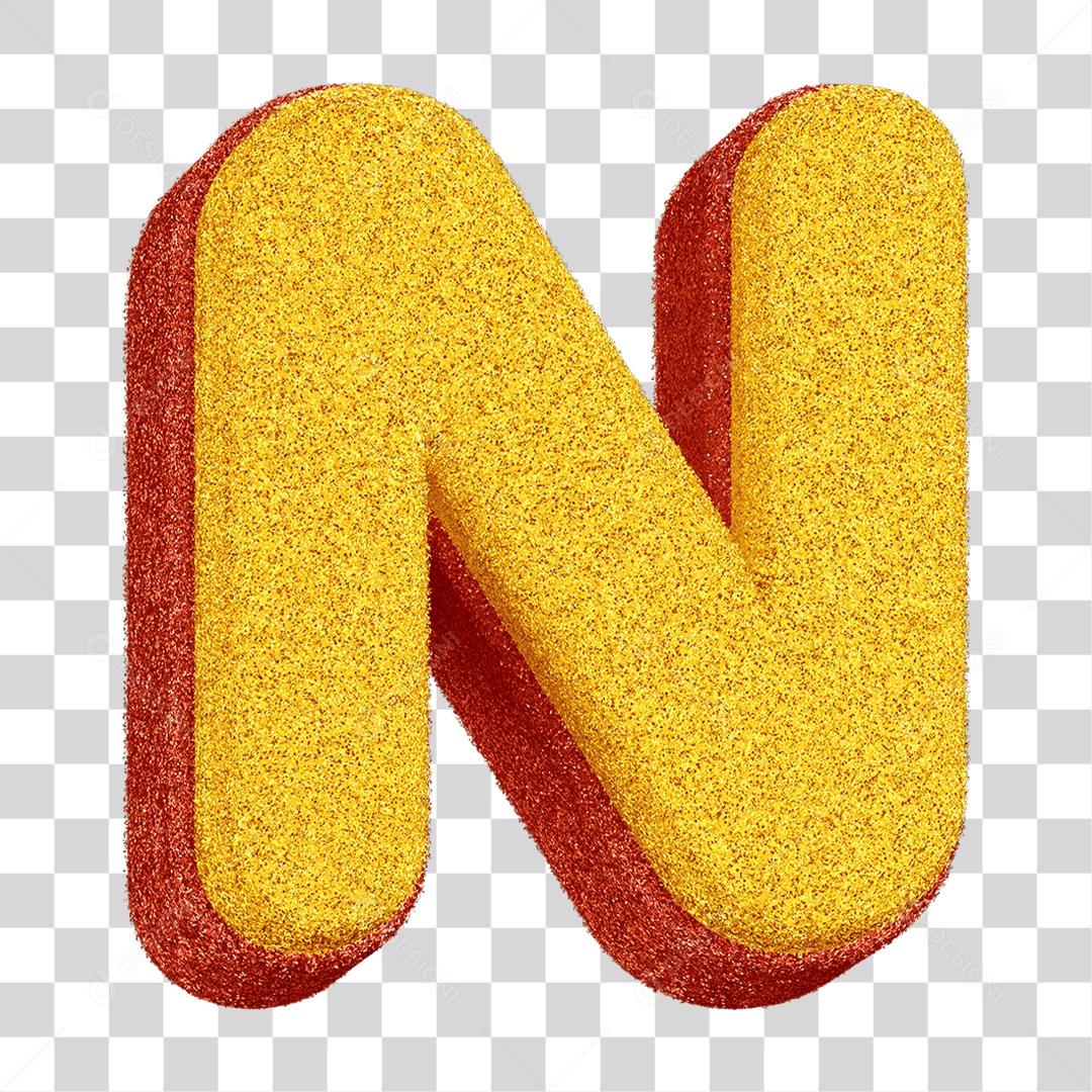 Alfabeto Colorido Letra N PNG Transparente