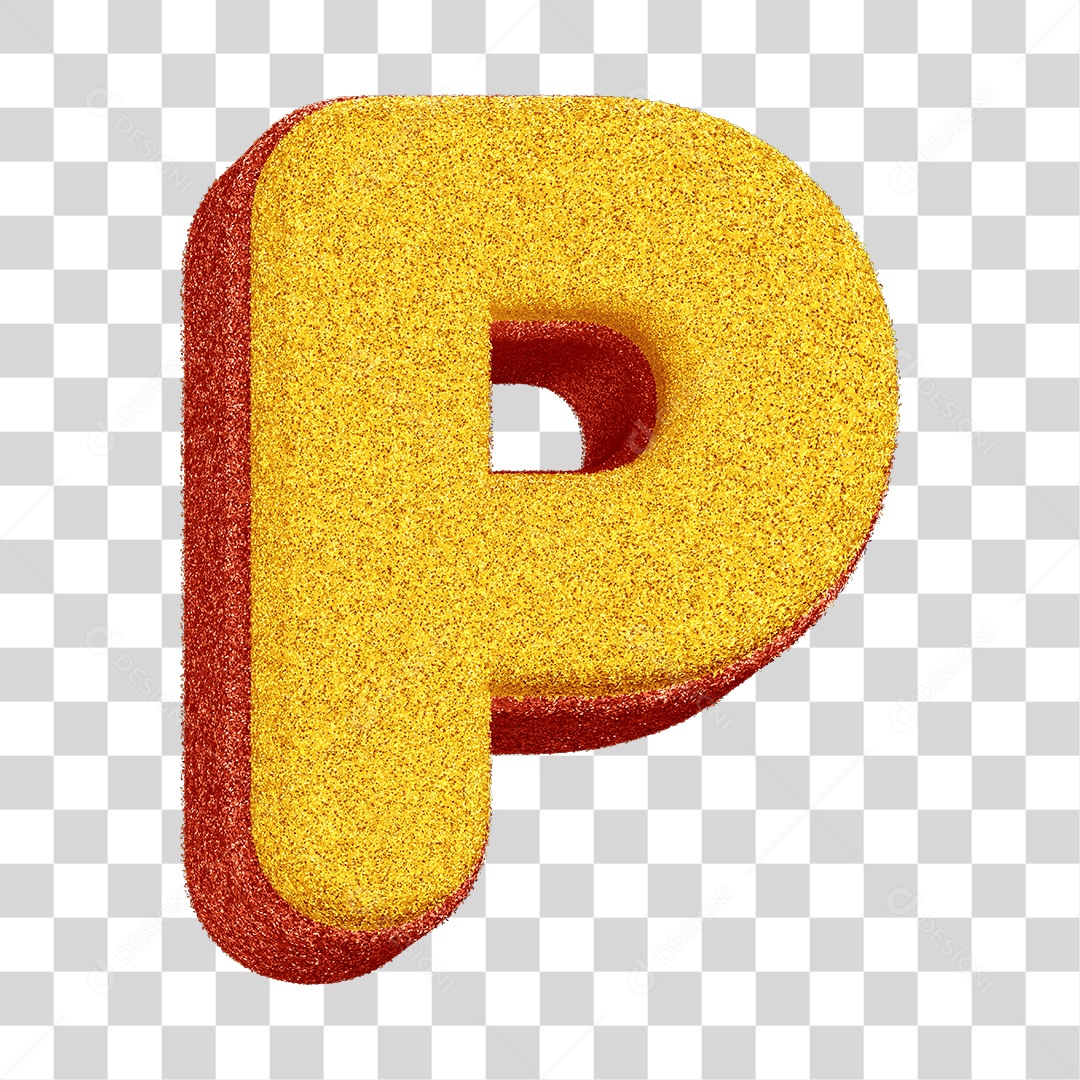 Alfabeto Colorido Letra P PNG Transparente