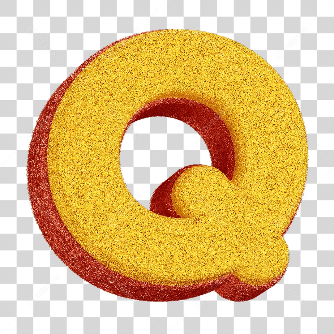 Alfabeto Colorido Letra Q PNG Transparente