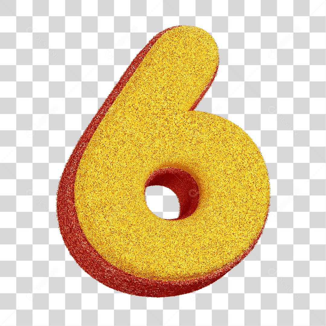 Número 6 Colorido PNG Transparente