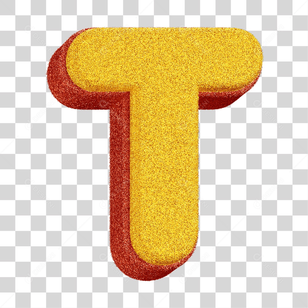 Alfabeto Colorido Letra T PNG Transparente