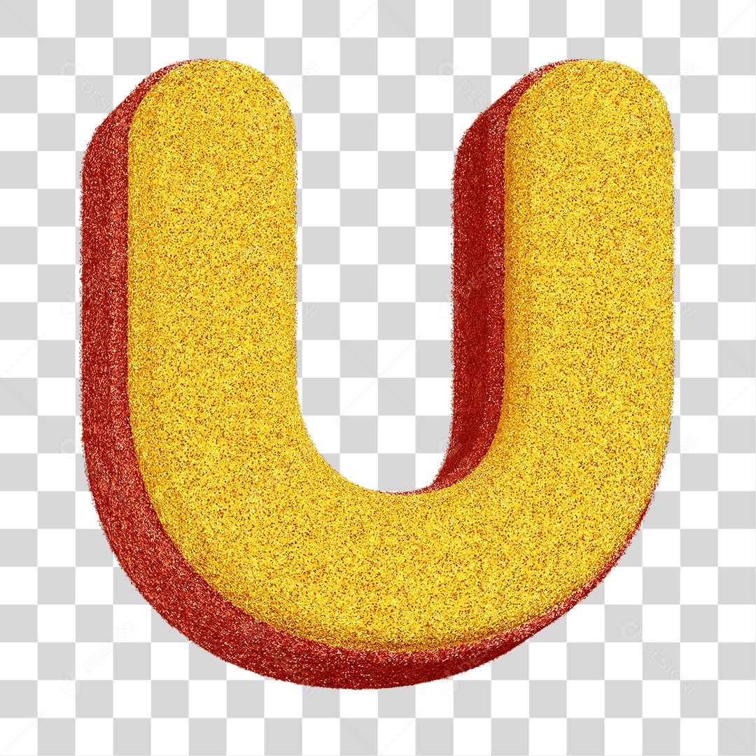 Alfabeto Colorido Letra U PNG Transparente