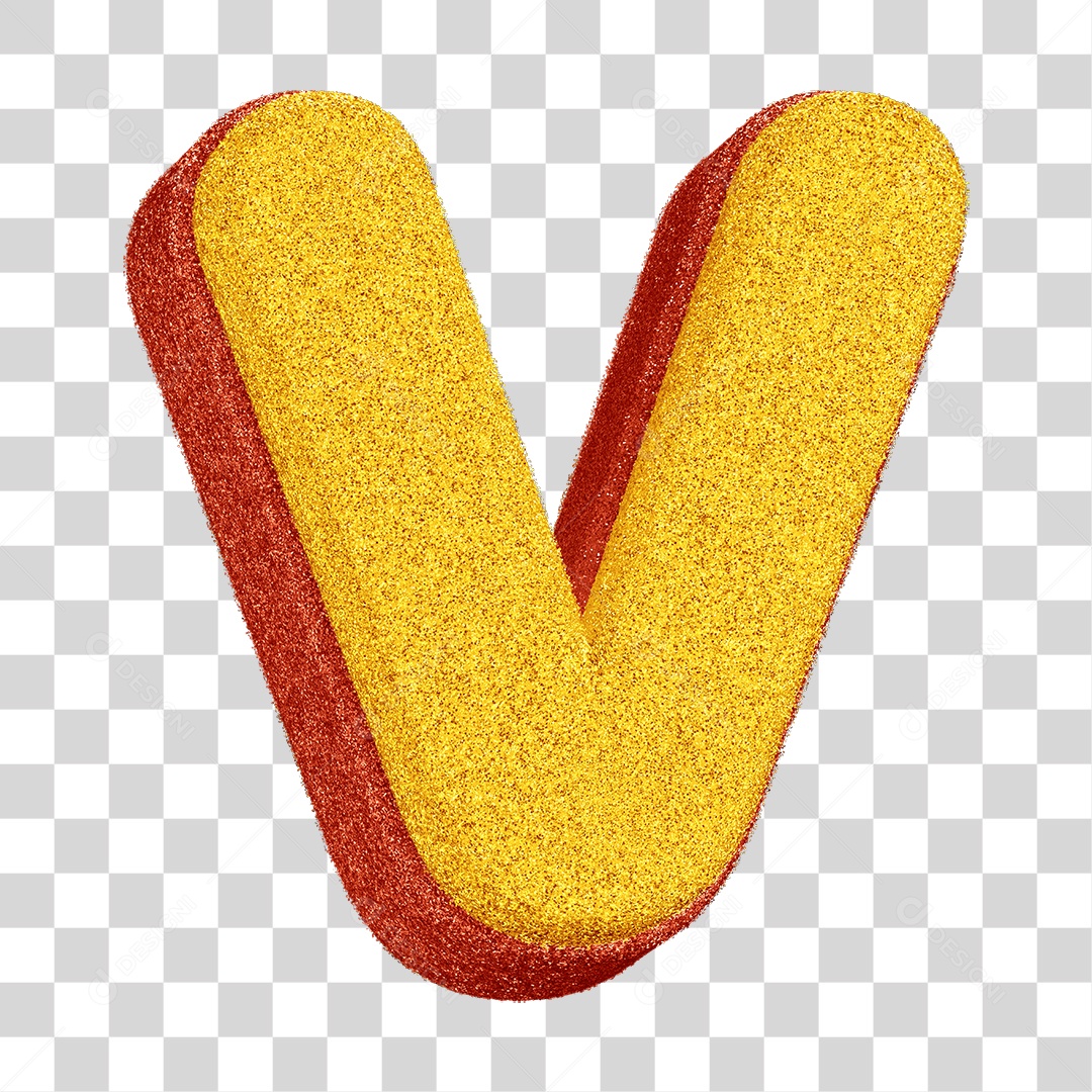 Alfabeto Colorido Letra V  PNG Transparente