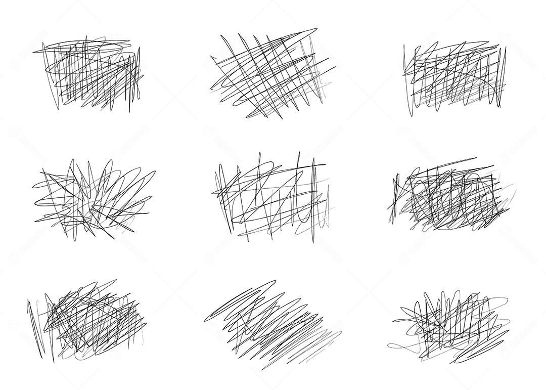 Conjunto de Rabiscos Ilustração Vetor EPS