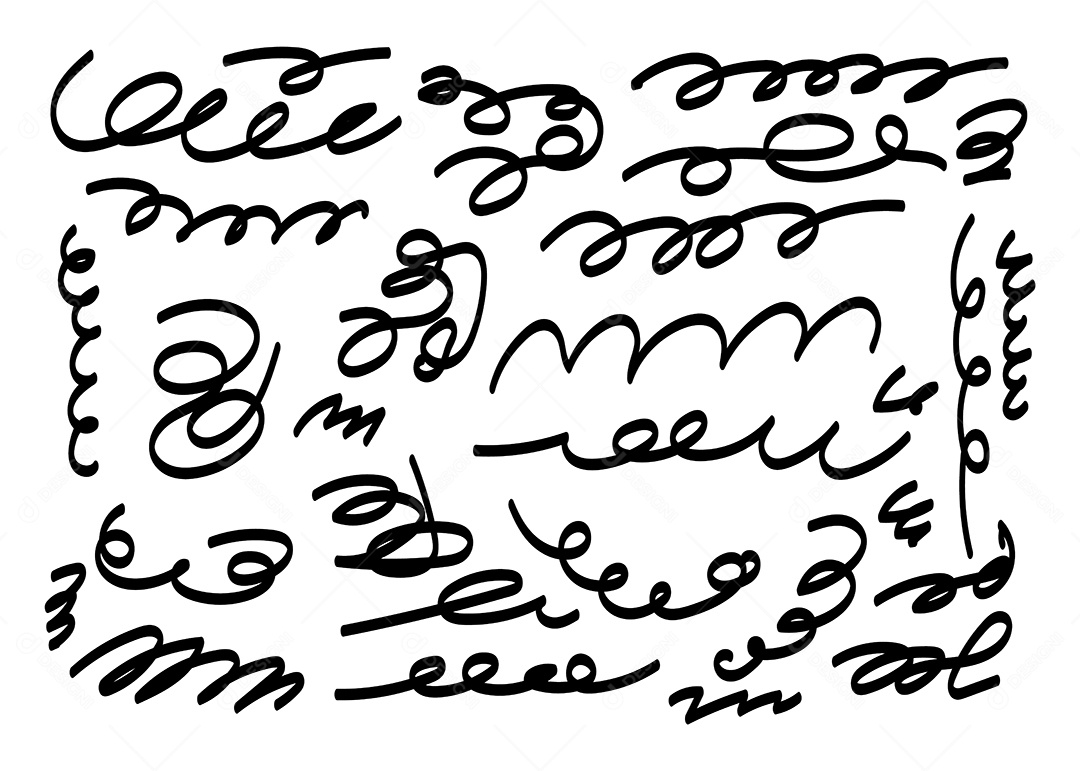 Conjunto de Rabiscos Ilustração Vetor EPS