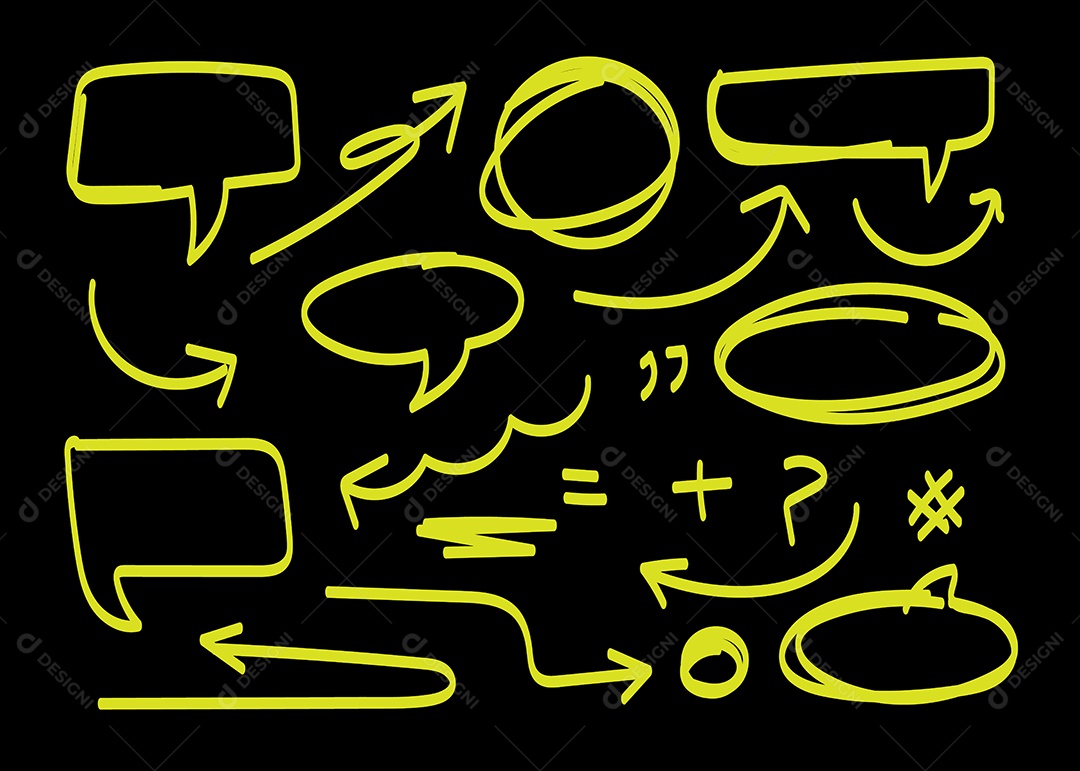 Conjunto de Elementos de Caixa de Texto Ilustração Vetor EPS