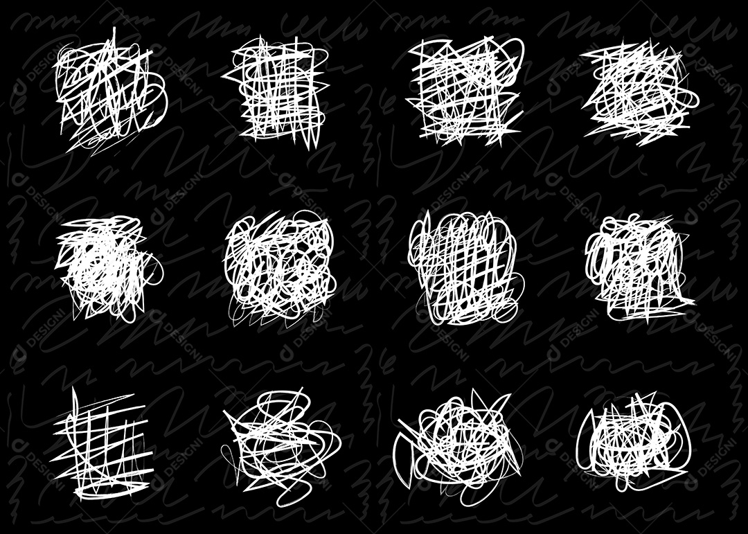 Conjunto de Rabisco Ilustração Vetor EPS