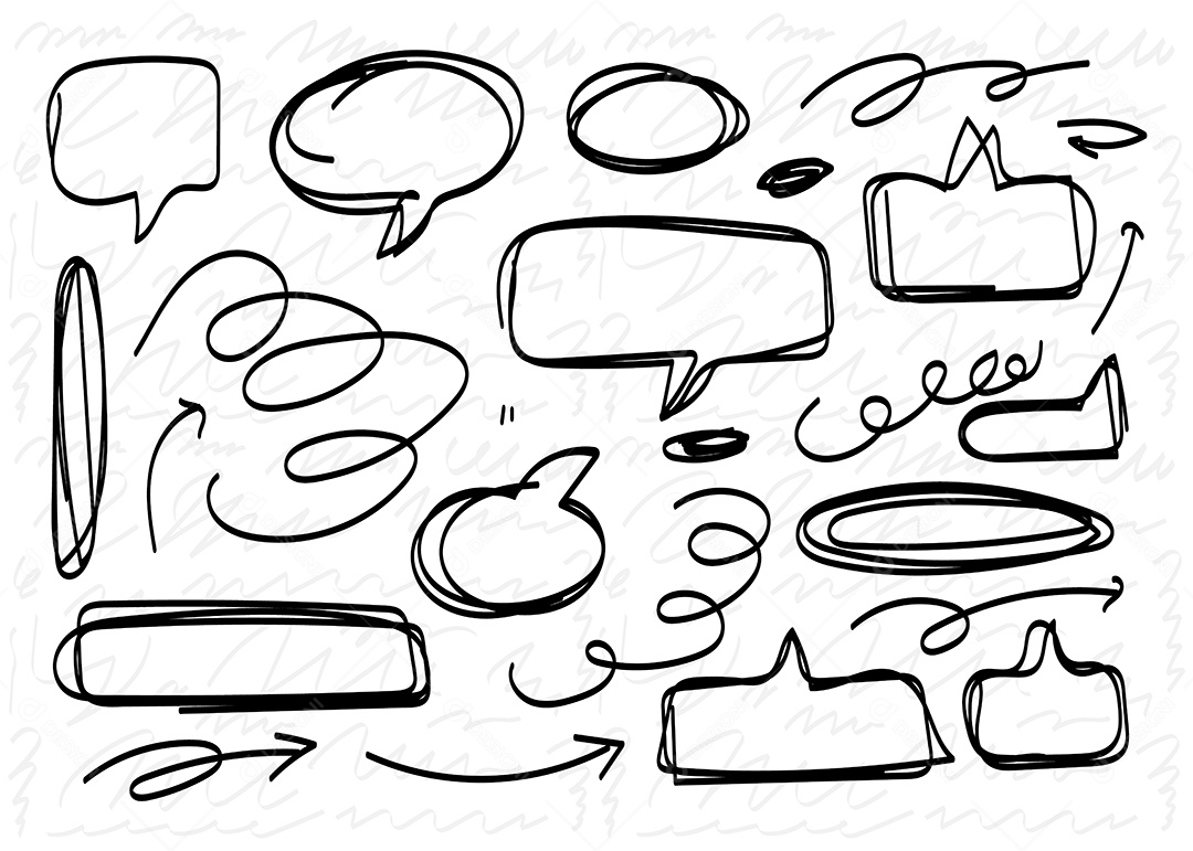 Conjunto de Elementos de Caixa de Texto Ilustração Vetor EPS