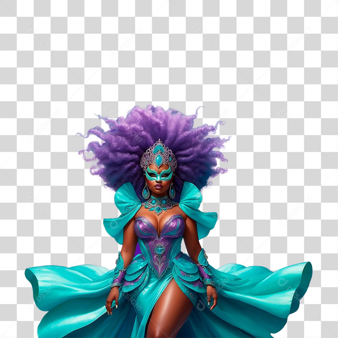 Mulher de Mascara PNG Transparente