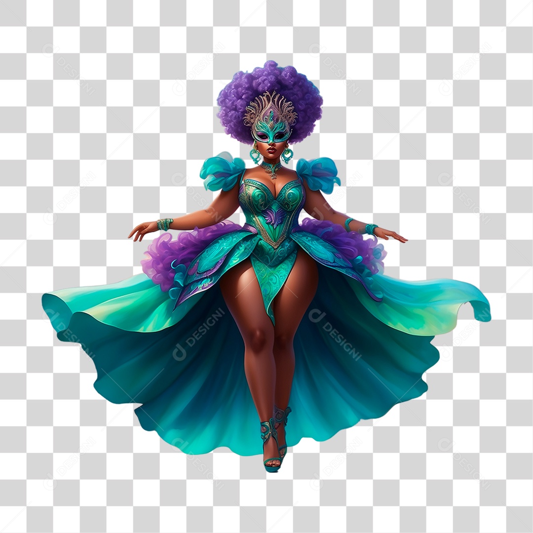 Mulher de Mascara PNG Transparente