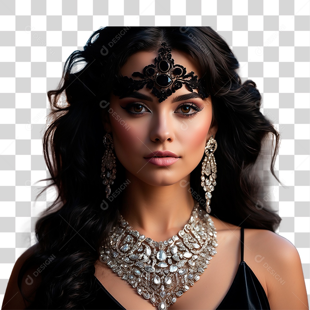 Mulher de Mascara PNG Transparente