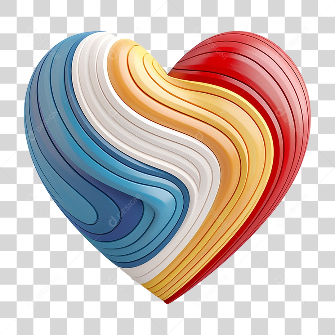 Coração Colorido Cores Formas PNG Transparente