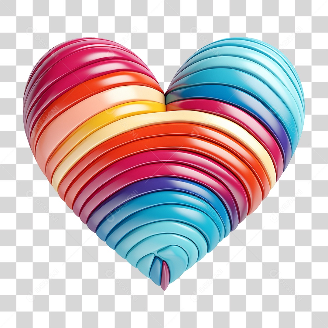 Coração Colorido Cores Formas PNG Transparente