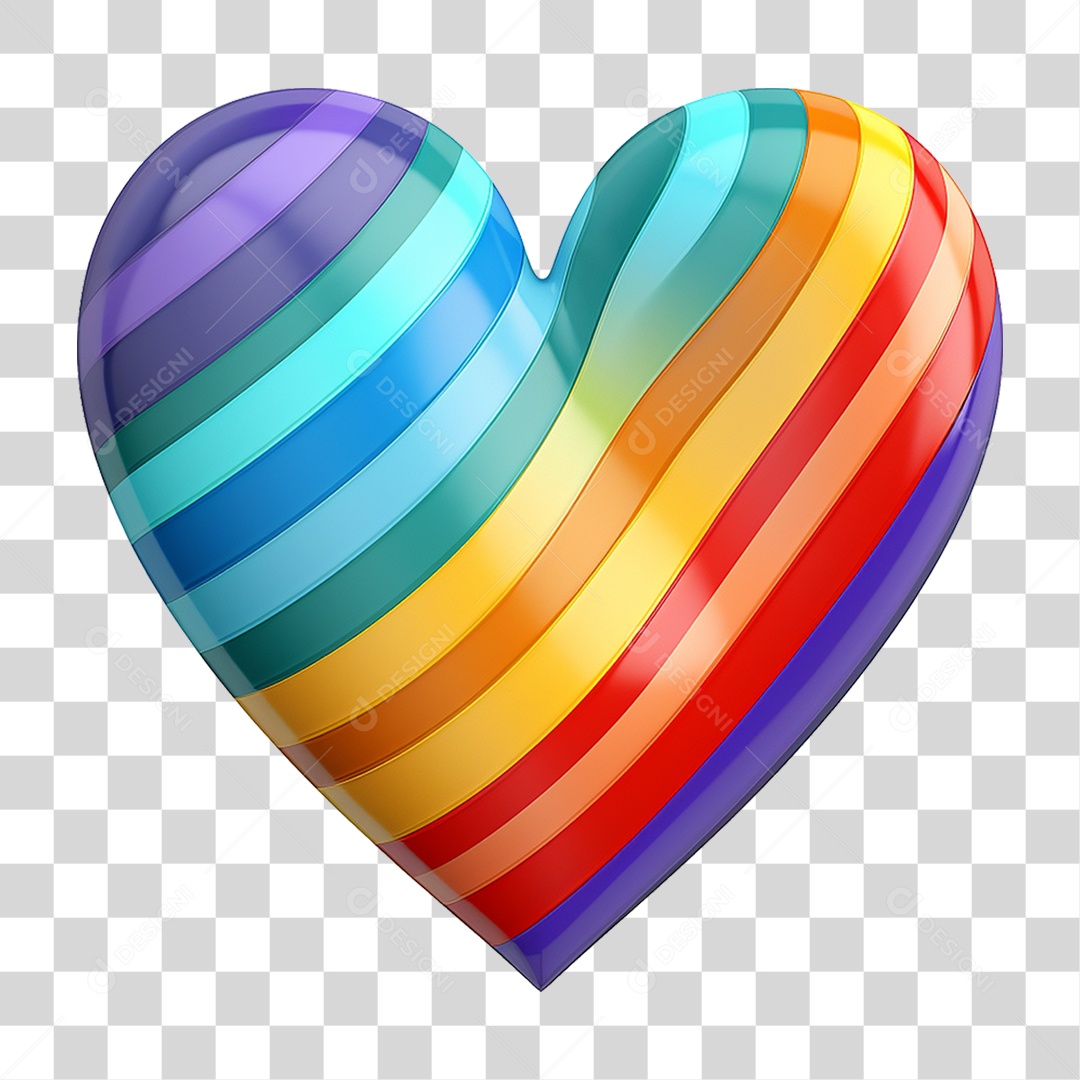 Coração Colorido Cores Formas PNG Transparente