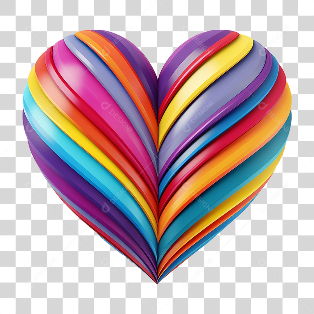 Coração Colorido Cores Formas PNG Transparente