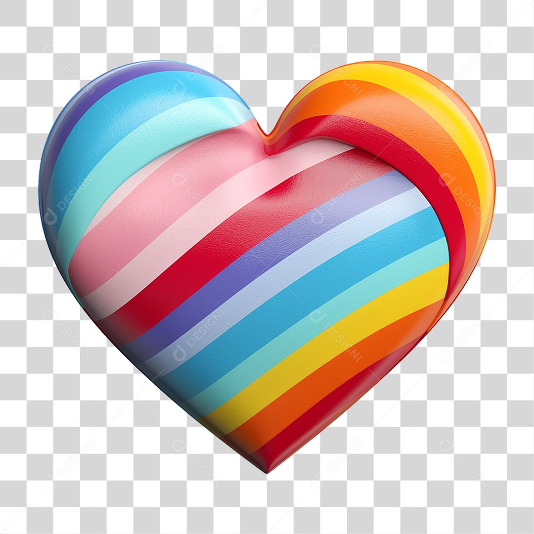 Coração Colorido Cores Formas PNG Transparente