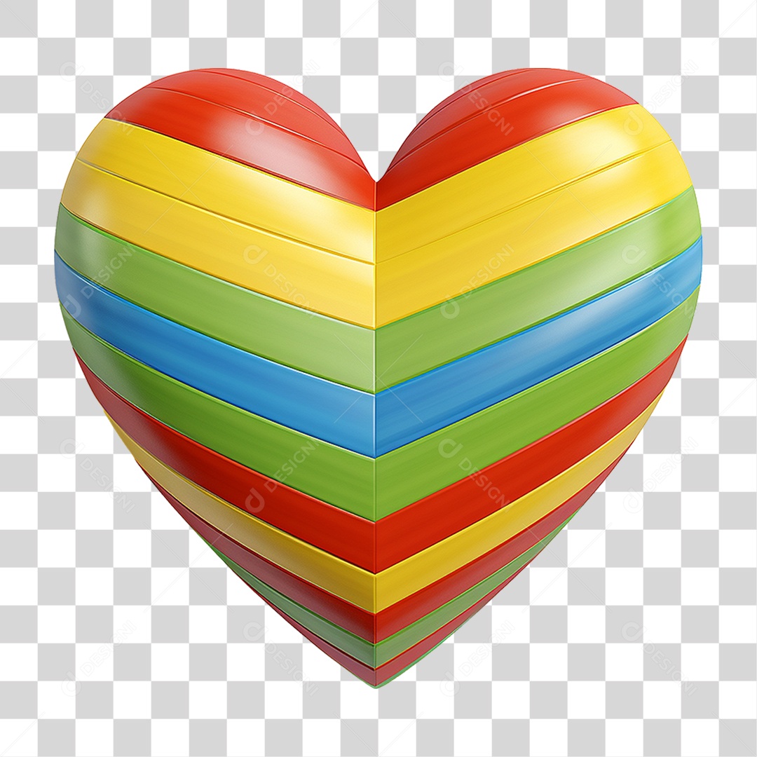 Coração Colorido Cores Formas PNG Transparente