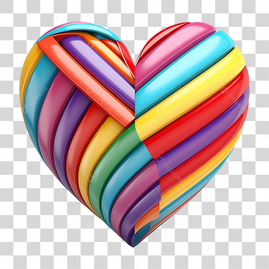 Coração Colorido Cores Formas PNG Transparente