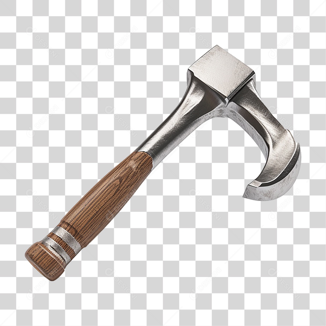 Martelo de Garra e Cabo de Madeira PNG Transparente