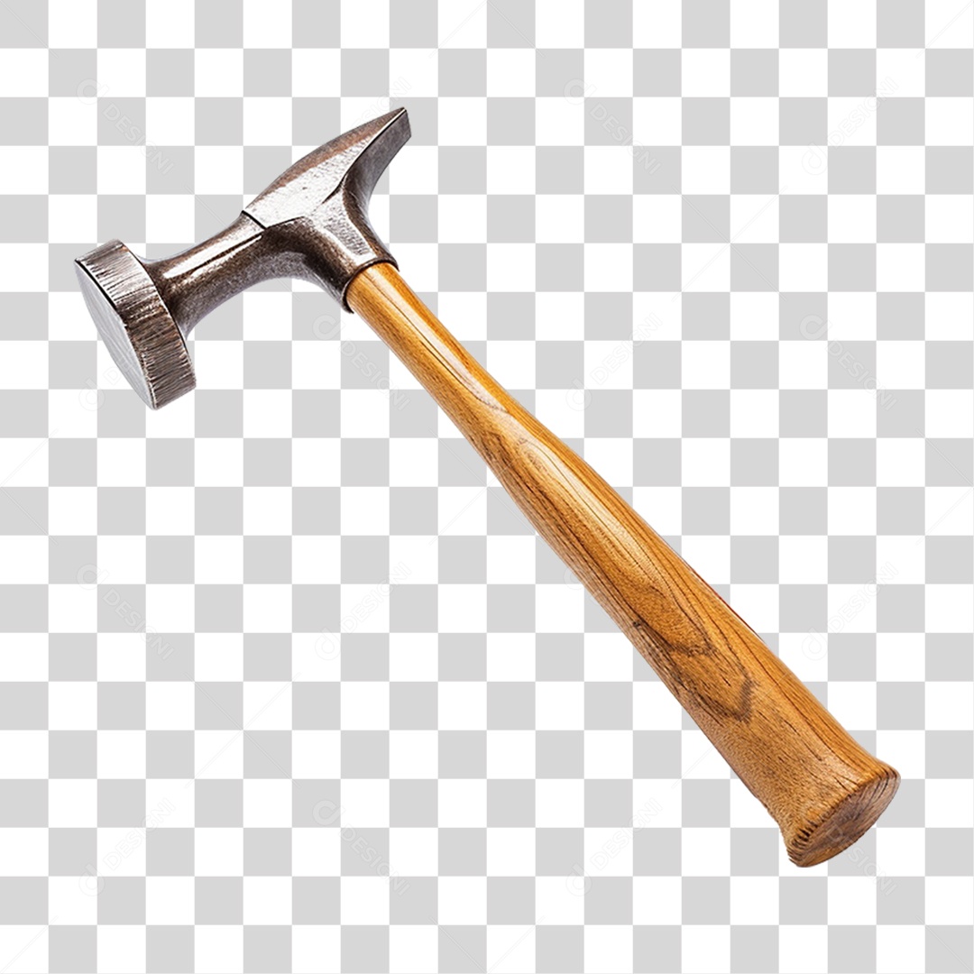 Martelo de Ferro e Cabo de Madeira PNG Transparente