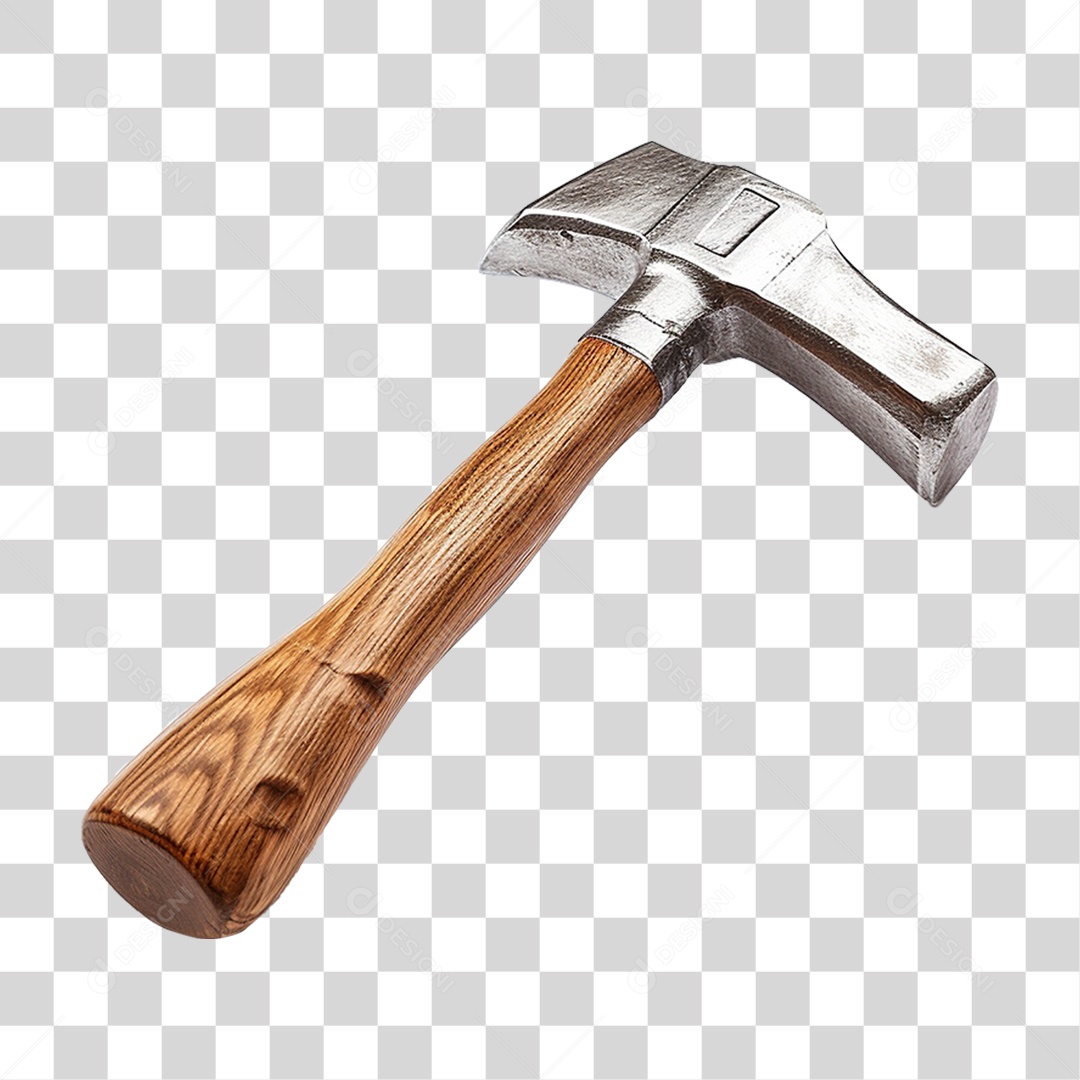 Martelo de Garra e Cabo de Madeira PNG Transparente