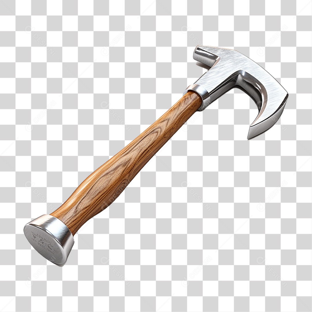 Martelo de Garra e Cabo de Madeira PNG Transparente
