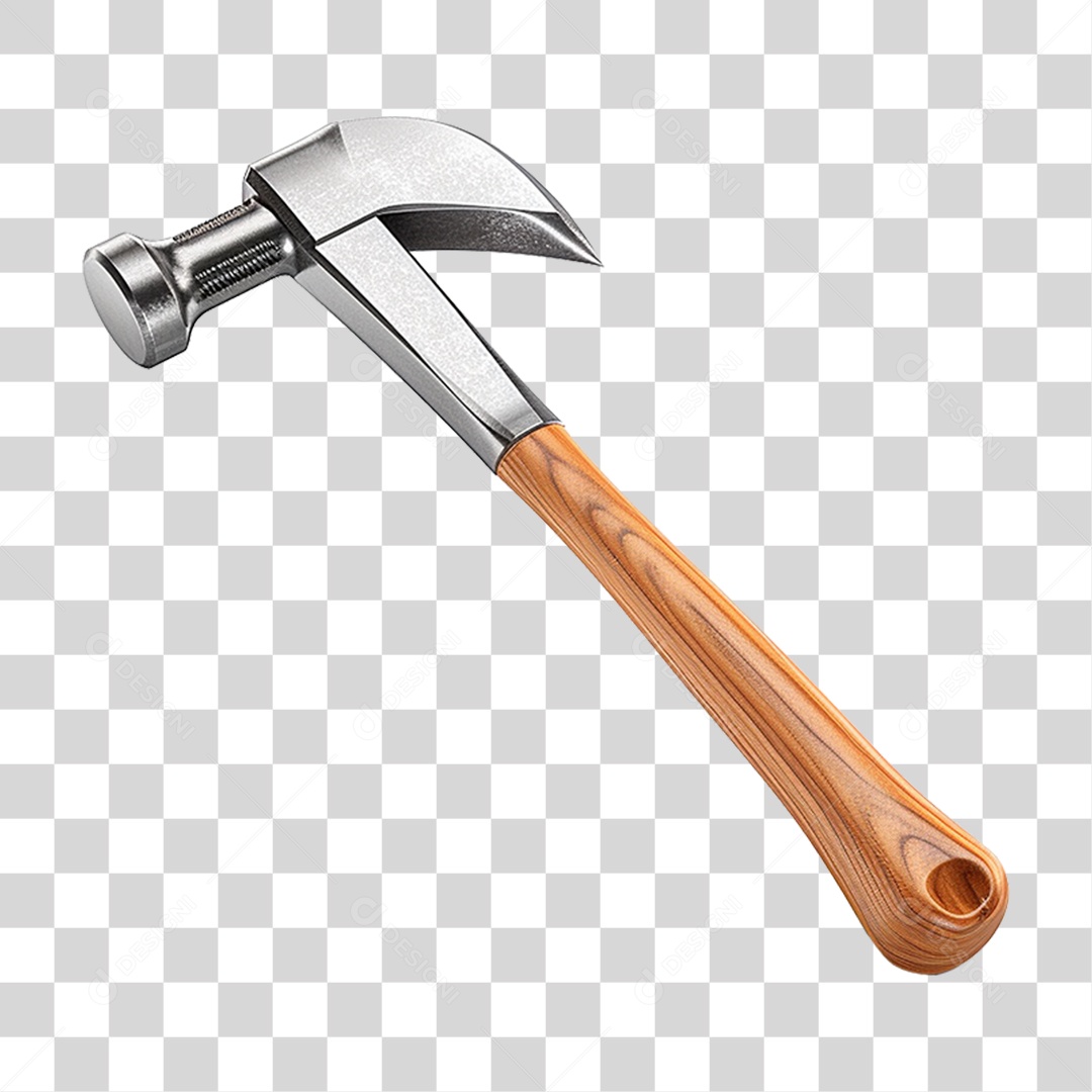 Martelo de Garra e Cabo de Madeira PNG Transparente