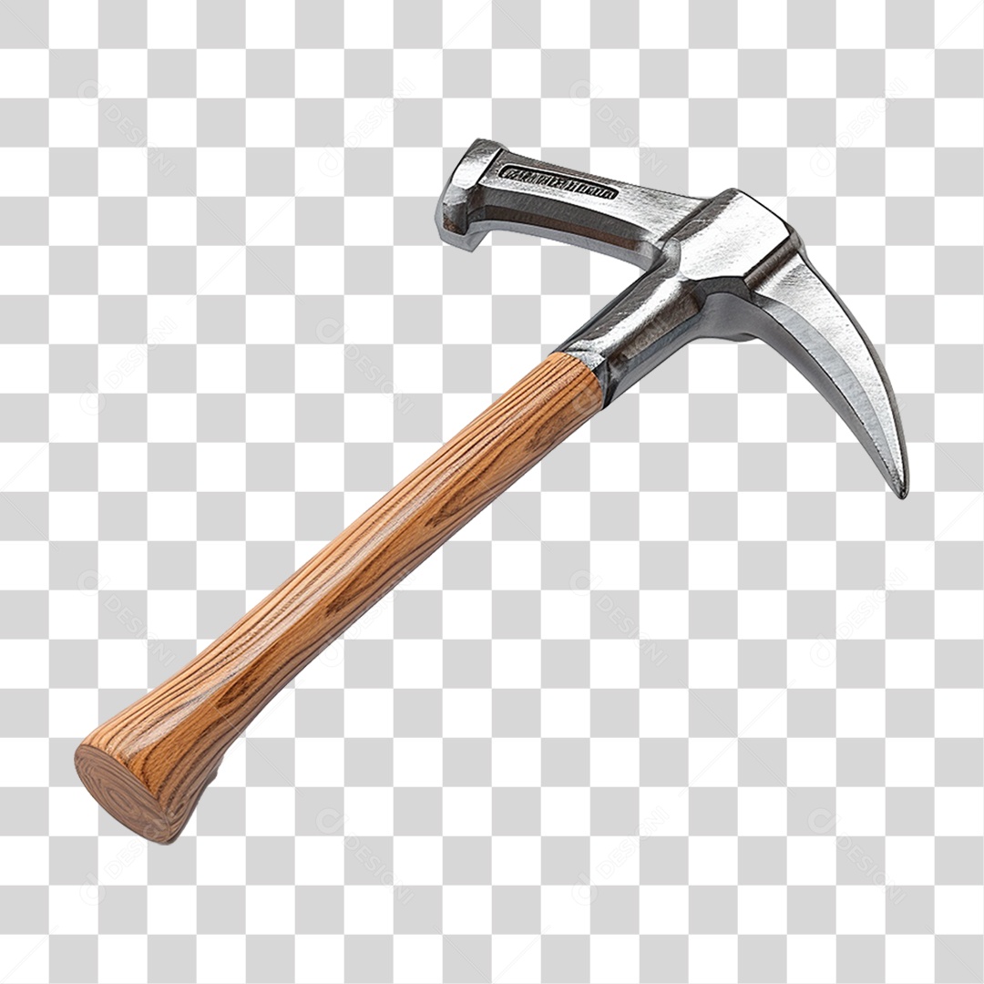 Martelo de Garra e Cabo de Madeira PNG Transparente