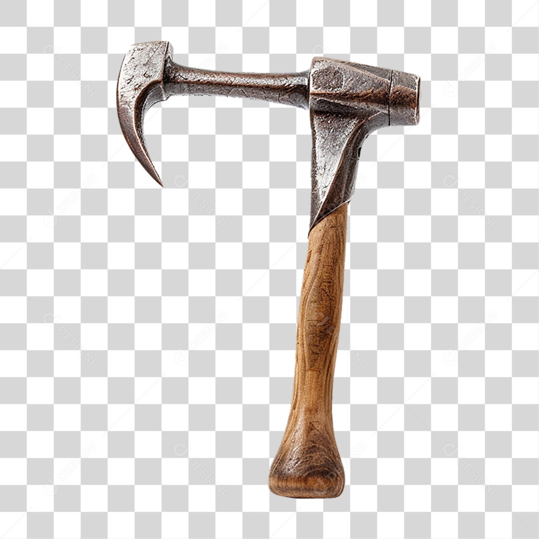 Martelo de Garra e Cabo de Madeira PNG Transparente