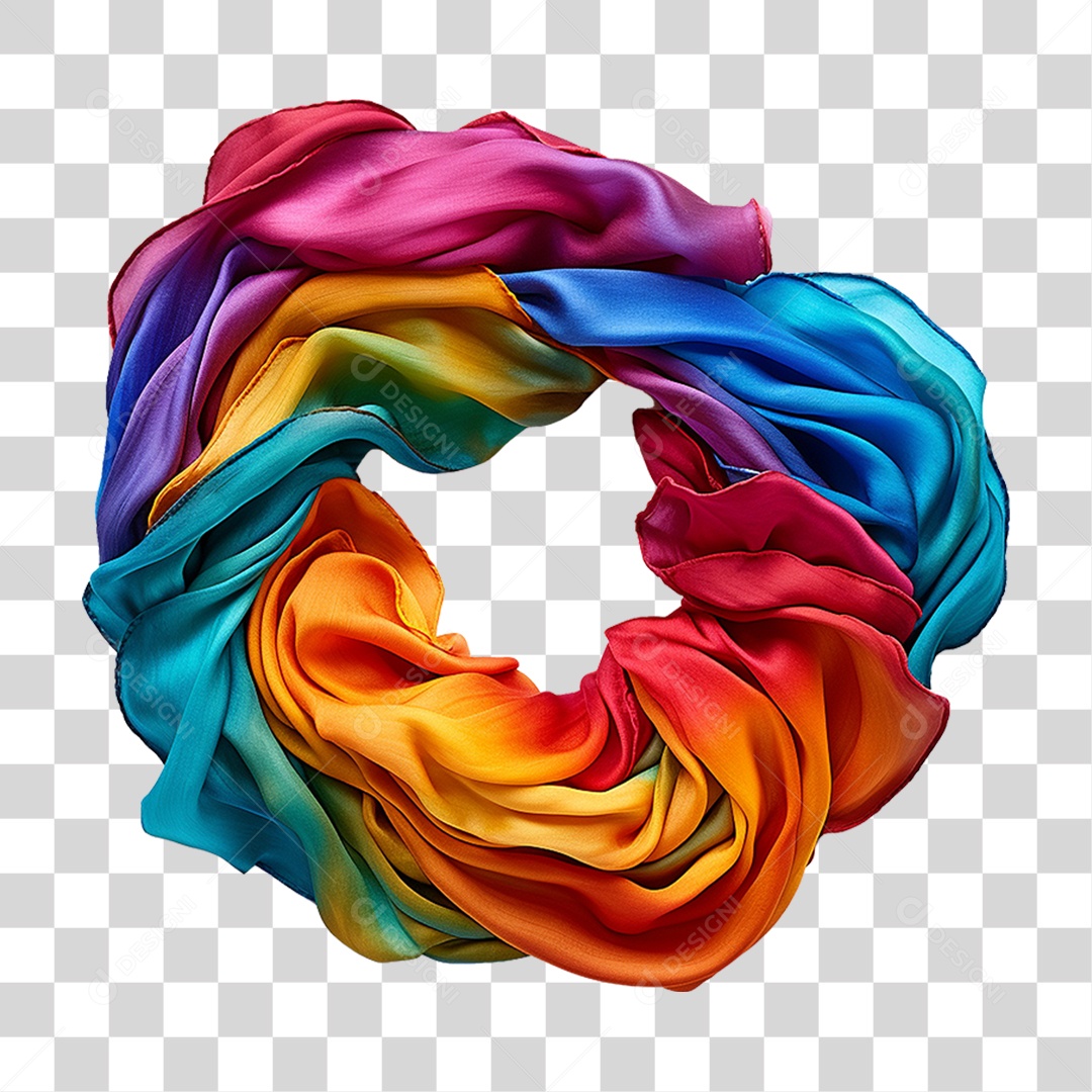 Pano Lenço Colorido em Circulo PNG Transparente