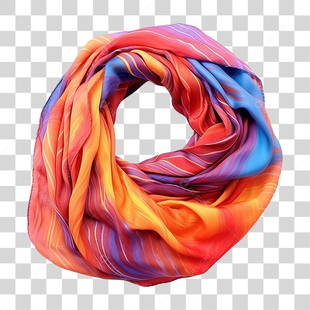 Pano Lenço Colorido em Circulo PNG Transparente