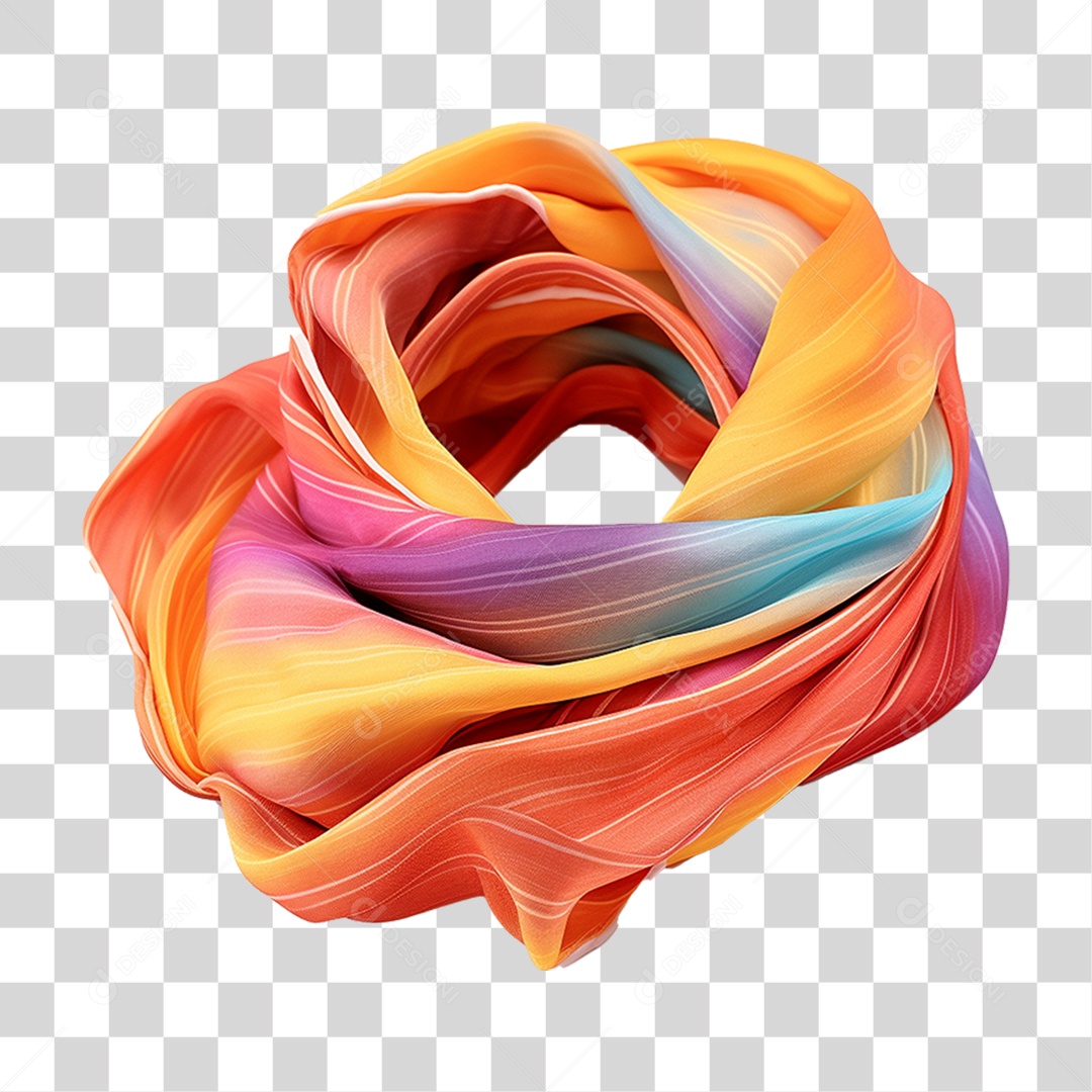 Pano Lenço Colorido em Circulo PNG Transparente