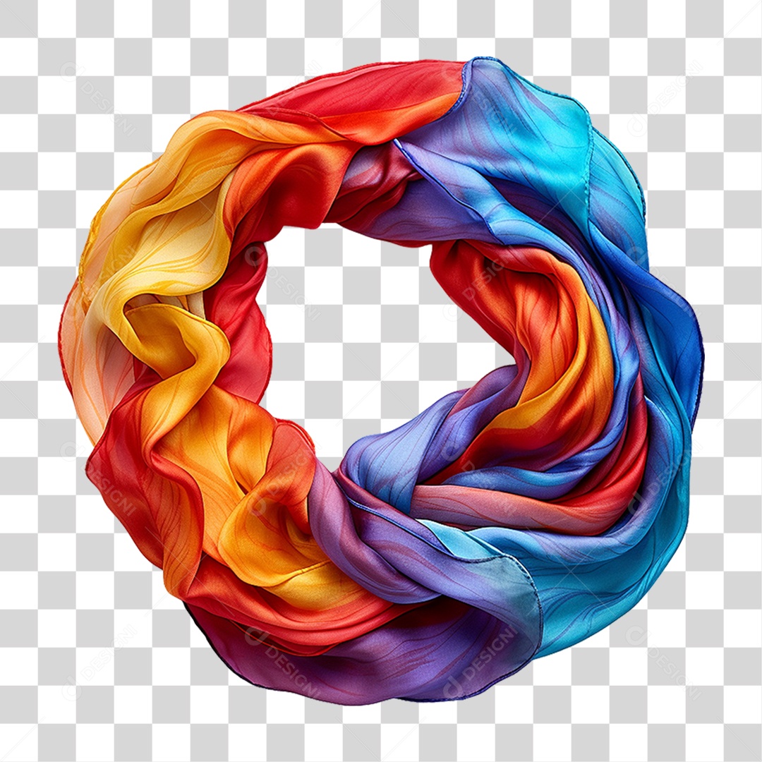 Pano Lenço Colorido em Circulo PNG Transparente