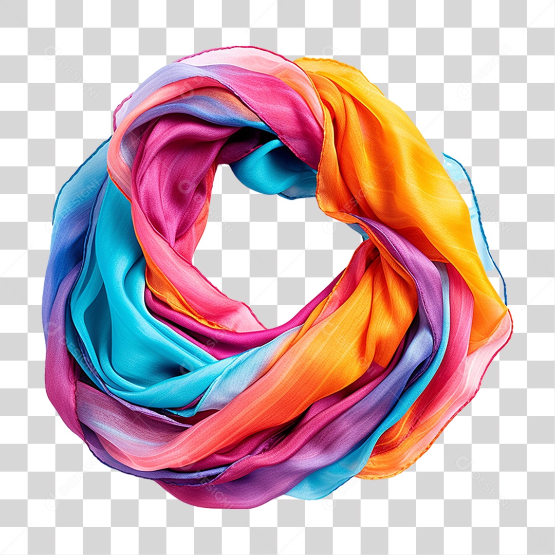 Pano Lenço Colorido em Circulo PNG Transparente