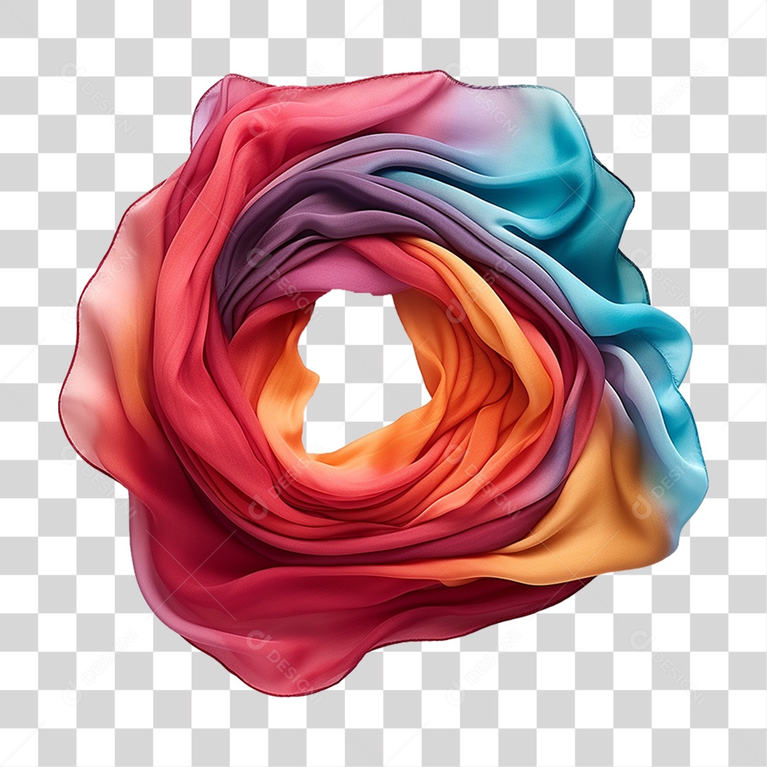 Pano Lenço Colorido em Circulo PNG Transparente